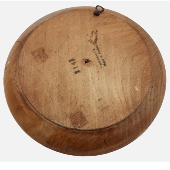 Vintage Hand Painted Dutch WINDMILL PLATE Wood Wall Hanging 7" Holland Made 2143 - Picture 7 of 15